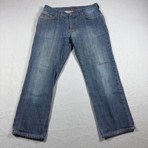 Ferrari Jeans Women Plus16 / 34x28 Low Rise Straight Leg Blue Made in Italy Y2K